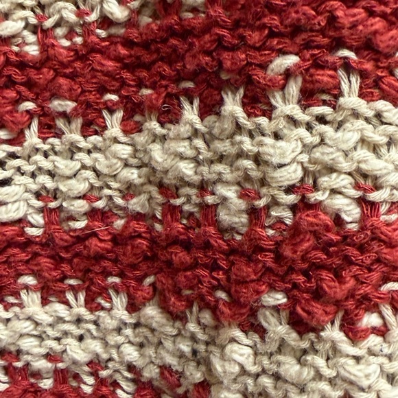Women’s Red and Cream Striped Sweater oversized Small - Picture 3 of 7